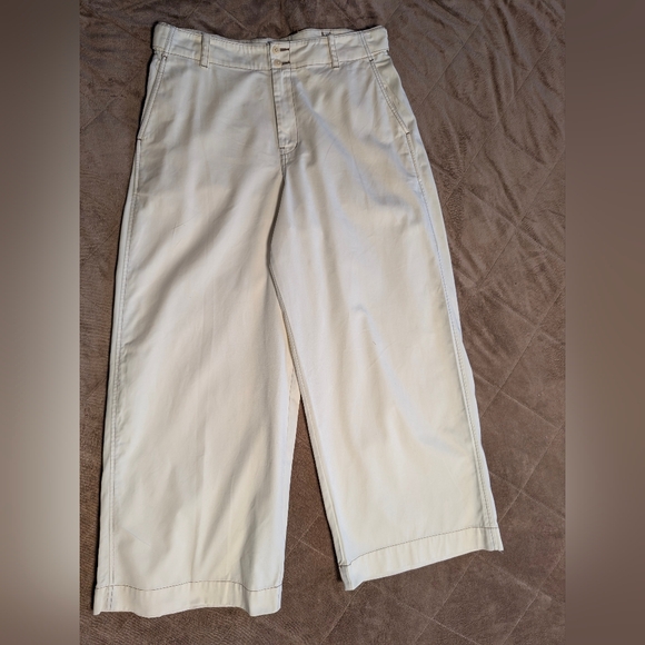 Madewell Button-Tab Wide-Leg Pants - Size 14 - Picture 6 of 14